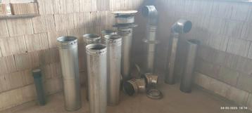 Volledig set rvs rookkanalen  diameter 200mm, Ophalen, Gebruikt, Vrijstaand, Allesbrander