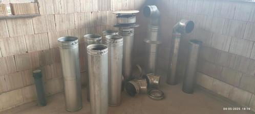 Volledig set rvs rookkanalen  diameter 200mm, Huis en Inrichting, Kachels, Gebruikt, Vrijstaand, Allesbrander, Ophalen
