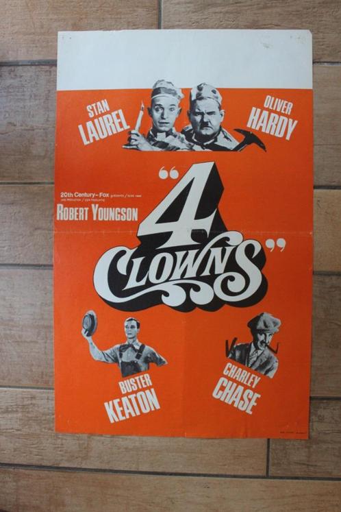 filmaffiche Laurel and Hardy 4 Clowns 1970 filmposter, Collections, Posters & Affiches, Comme neuf, Cinéma et TV, A1 jusqu'à A3