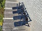 4 x jardin blauw verstelbare tuinstoel € 30 euro, Ophalen, Gebruikt