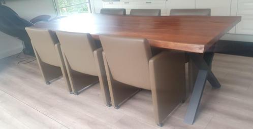 Eetkamerstoelen op wielen, Huis en Inrichting, Stoelen, Zo goed als nieuw, Vijf, Zes of meer stoelen, Leer, Ophalen