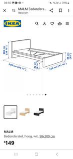 Eenpersoonsbed Ikea 90x200 wit, Huis en Inrichting, Ophalen of Verzenden, Zo goed als nieuw