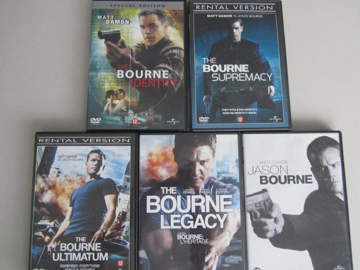 5 DVDS THE JASON BOURNE FILMS, Cd's en Dvd's, Dvd's | Actie, Gebruikt, Actiethriller, Vanaf 12 jaar, Ophalen of Verzenden
