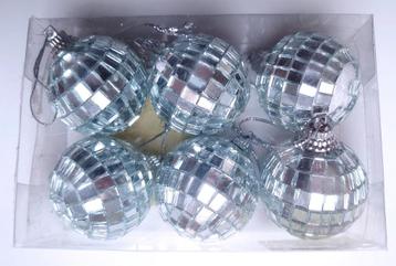 5 boules de Noël argentées, boules à facettes, 4 cm de diamè, Enlèvement ou Envoi, Comme neuf