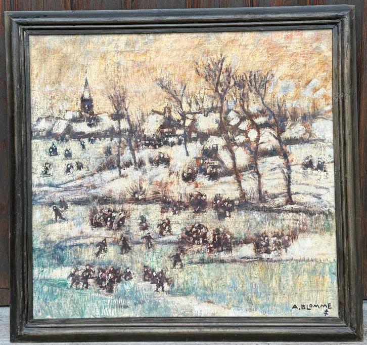 Schilderij Alfons Blomme, Antiquités & Art, Art | Peinture | Classique, Enlèvement