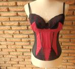 (7) -guépiére femme t.90C noir - rouge - influx -, Influx, Ophalen of Verzenden, Rood, Body of Korset