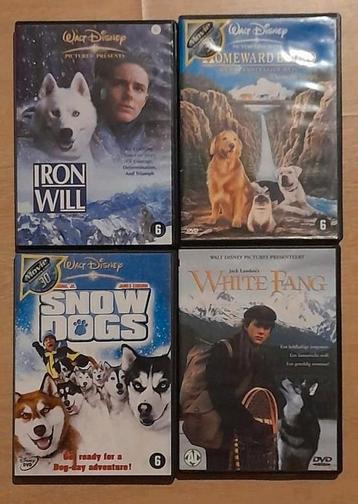 4 films Disney Dog : White Fang, Iron Will, Homeward Bound,
