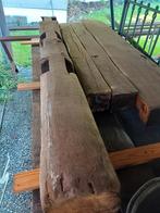 Lot de poutres en chêne (x4), Jardin & Terrasse, Poteaux, Poutres & Planches, Moins de 180 cm, Bois dur, Enlèvement, Utilisé