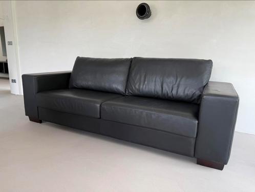 ZGAN lederen designbank zetel zwart vintage Rolf Benz?, Huis en Inrichting, Zetels | Zetels, Zo goed als nieuw, Ophalen