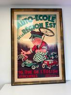 Auto ecole oude reclame poster, Reclamebord, Gebruikt, Ophalen of Verzenden