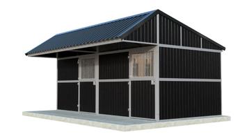 Compacte buitenstal met 2 paardenboxen | Op voorraad | NIEUW beschikbaar voor biedingen