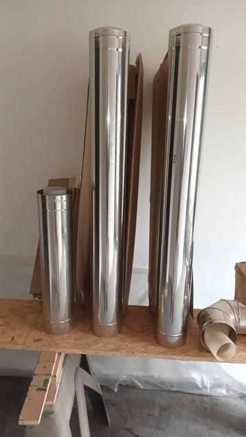 Inox kunststof rookkanaal, Enlèvement, Comme neuf, Inox, Coudes