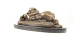 Prachtig Bronzen Beeld Tiger en Gavial GRATIS LEVERING, Antiek en Kunst, Verzenden, Brons