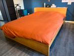 Bed 160x200 met opbergruimte en 2 lattenbodems, Huis en Inrichting, Slaapkamer | Bedden, Ophalen, Bruin, Tweepersoons, 200 cm