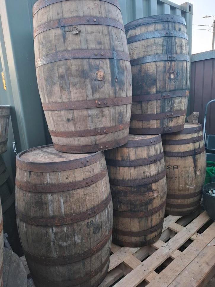 Eiken whiskey tonnen van 180l als waterton of decoratie, Tuin en Terras, Regentonnen, Ophalen