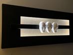 3D artistiek schilderij met 3 keramische koppen en led-licht, Ophalen