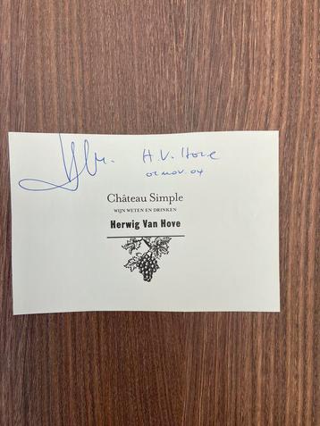 Signé par Herwig Van Hove, Enlèvement ou Envoi, Signé