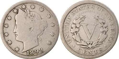 États-Unis 5 cents, 1899 Liberty Nickel, Timbres & Monnaies, Monnaies | Amérique, Monnaie en vrac, Amérique du Nord, Enlèvement ou Envoi
