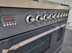 ️️☘️️Luxe Fornuis Boretti 90 cm antraciet rvs Frytop 2 ovens, 60 cm of meer, 5 kookzones of meer, Vrijstaand, 90 tot 95 cm