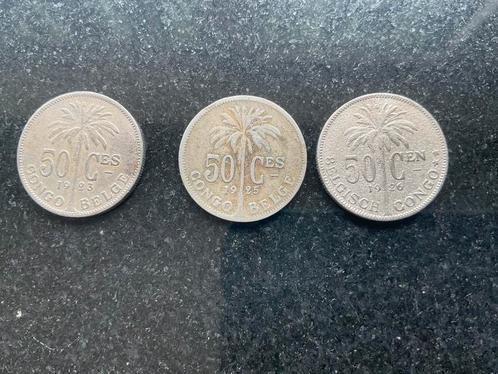 Belgisch Congo - trio van 50 c - div. Reeks 3, Postzegels en Munten, Munten | België, Setje, Overig, Ophalen of Verzenden