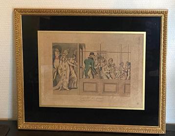 19e-eeuwse prent 1805 ingelijst en onder glas beschikbaar voor biedingen