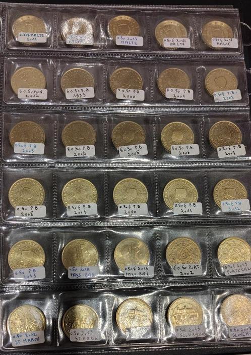 30 pièces 50 cents malte monaco p b portugal st marin slov, Postzegels en Munten, Munten | Europa | Euromunten, Malta, Ophalen of Verzenden