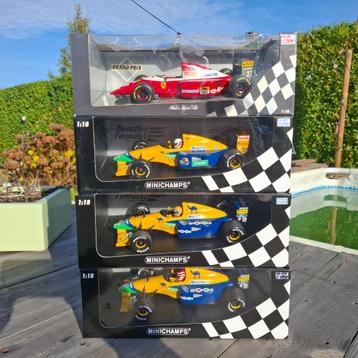 4 x 1/18 Minichamps Ferrari  Benetton Ford beschikbaar voor biedingen