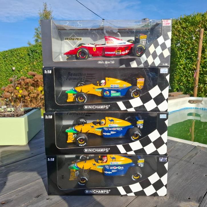 4 x 1/18 Minichamps Ferrari  Benetton Ford, Hobby en Vrije tijd, Modelauto's | 1:18, Nieuw, Auto, MiniChamps, Ophalen of Verzenden