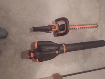 Workx bladblazer en heggenschaar met battry, Porté à la main, Worx, Comme neuf, Enlèvement