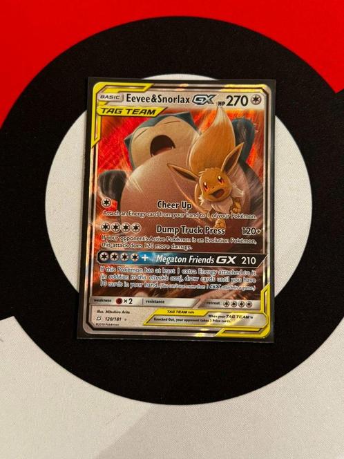 Pokémon - Eevee & Snorlax GX (120/181) - NM, Hobby en Vrije tijd, Verzamelkaartspellen | Pokémon, Zo goed als nieuw, Losse kaart