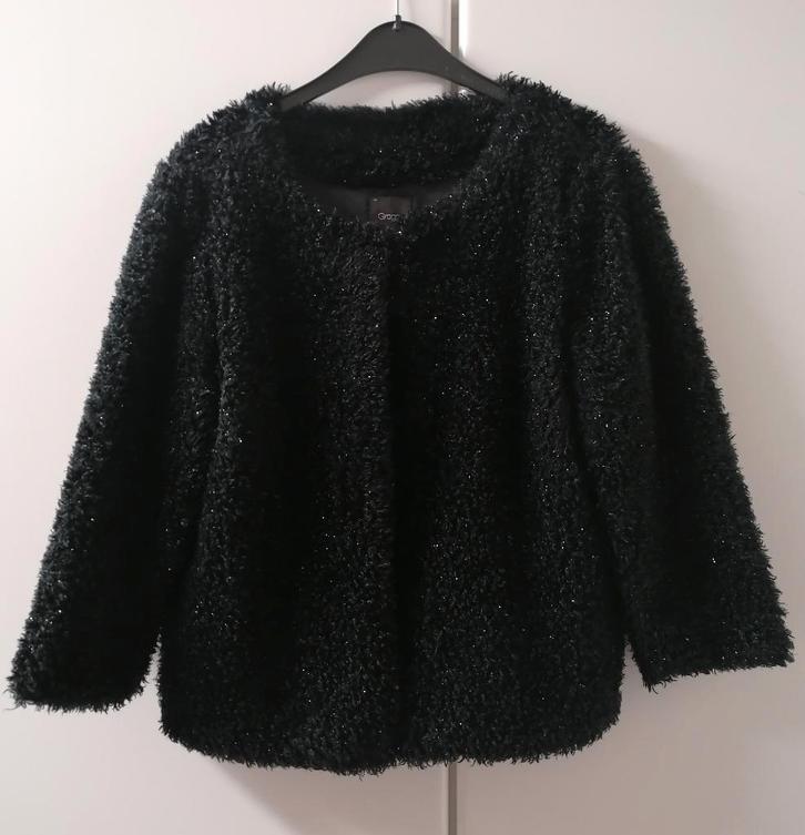 Zwart feestjasje met glinstering van Groggy, L (40-42), Kleding | Dames, Gelegenheidskleding, Zo goed als nieuw, Zwart, Ophalen of Verzenden