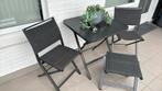 Ideaal antracietkleurig terras- of tuinsetje, Aluminium, Zo goed als nieuw, Tuinset, Ophalen