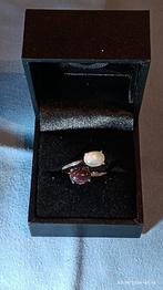 Verstelbare ring van sterling zilver met 2Ethiopische opalen, Handtassen en Accessoires, Ringen, Nieuw, Met edelsteen, Ophalen of Verzenden