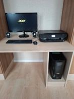 Computer met scherm, toetsenbord, boxen, printer., Computers en Software, Ophalen, Gebruikt, 2 tot 3 Ghz, Met monitor