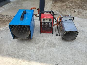 lot 2x 220v Gas Heat cannon propane and butane 1x 220 V Elek beschikbaar voor biedingen