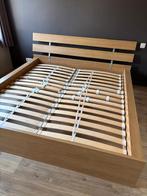 2 persoonsbed, Huis en Inrichting, Slaapkamer | Bedden, Ophalen, Bruin, Tweepersoons, Zo goed als nieuw