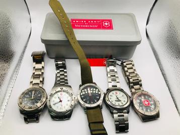 6x horloge WENGER/VICTORINOX Swiss ARMY USED + old box werki beschikbaar voor biedingen