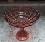 Glazen rose schaal op voet, Antiek en Kunst, Ophalen of Verzenden