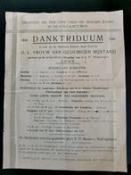 oude poster Dank Triduum Parochiekerk Mariaburg  1945, Ophalen of Verzenden