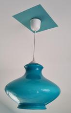 Prachtige turquoise retro glazen hanglamp, Ophalen