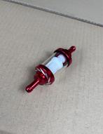 Benzinefilter rood en doorzichtig CNC voor 6mm benzinedarm, Fietsen en Brommers, Ophalen of Verzenden, Nieuw, Overige typen