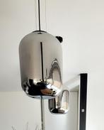 2 design hanglampen in spiegelglas in nieuwstaat, Huis en Inrichting, Glas, Zo goed als nieuw, Ophalen