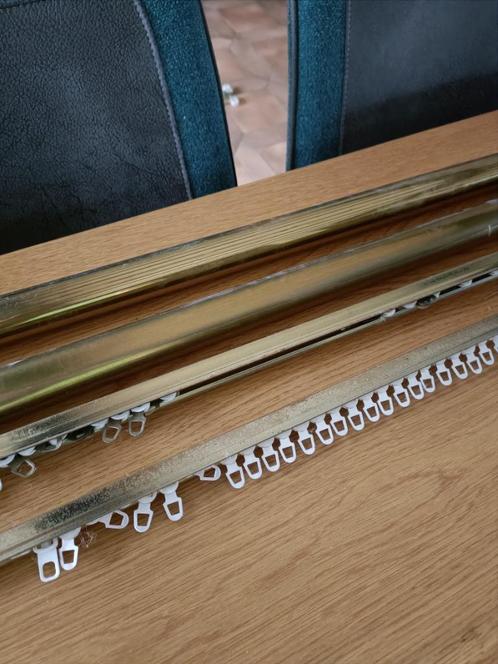 2 stevige koperen gordijnstaven, Huis en Inrichting, Stoffering | Gordijnen en Lamellen, Gebruikt, Overige kleuren, Ophalen