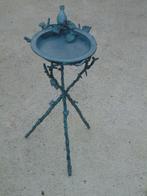 bain d oiseaux en bronze patiné vert avec déco de lierres ., Jardin & Terrasse, Enlèvement ou Envoi, Neuf