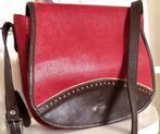 Petusco rood/bruin leren tas 25x22 cm