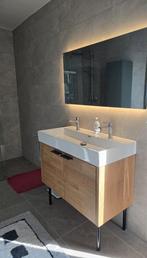 Lavabo op massief eiken kast, Huis en Inrichting, Badkamer | Badkamermeubels, Ophalen, Zo goed als nieuw