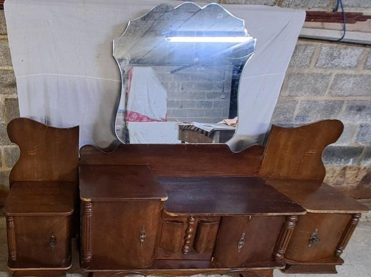 Vintage houten slaapkamermeubels, Antiek en Kunst, Antiek | Meubels | Kasten, Ophalen