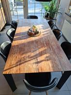Tafel, Huis en Inrichting, Tafels | Eettafels, Ophalen, Gebruikt, 100 tot 150 cm, Teakhout