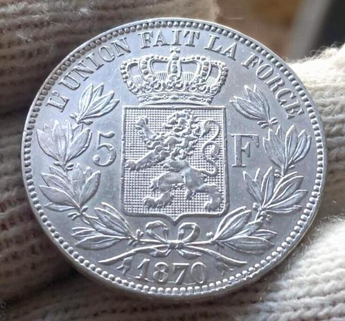 Belgique - 5 Francs - Leopold II 25,00€ En stock : 3 pièces, Timbres & Monnaies, Monnaies | Belgique, Série, Argent, Argent, Enlèvement ou Envoi