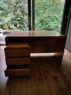 Houten bureau met ladenkast op wielen, Huis en Inrichting, Ophalen, Gebruikt, Bureau